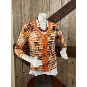 Sweet Violet Orange ,Black ,Brown Zippered Top Size S